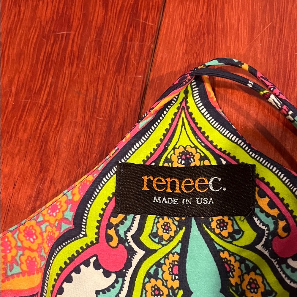 Multicolor Patterned Women's Racerback Tank Top by Reneec in size Small - Picture 3 of 4